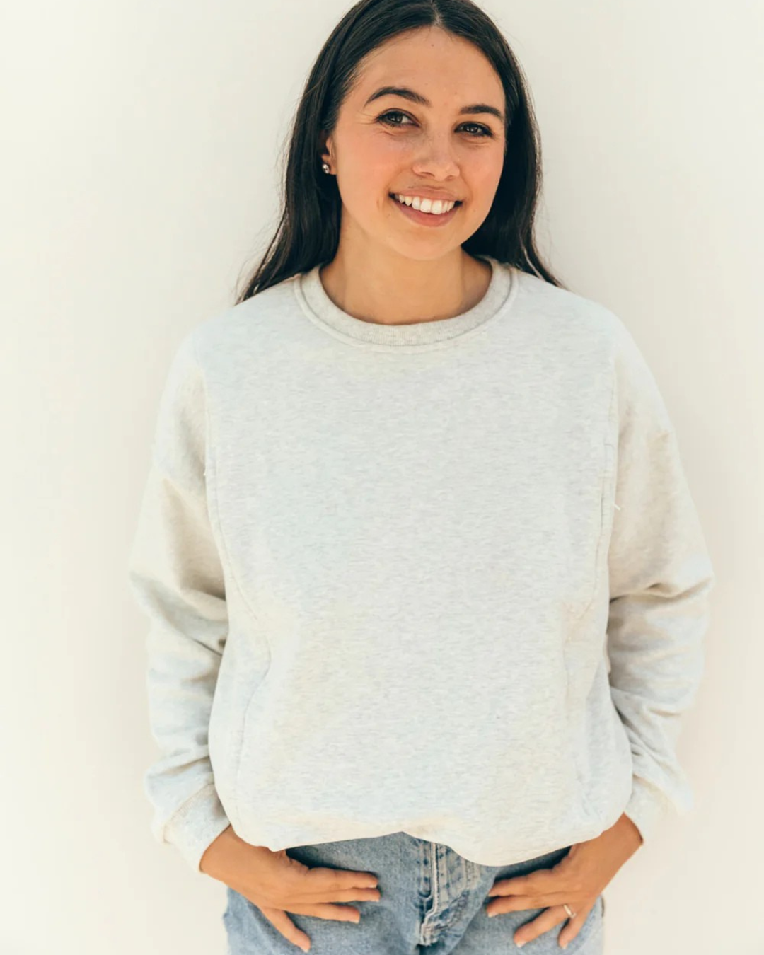 Sweat-shirt d'allaitement Gris