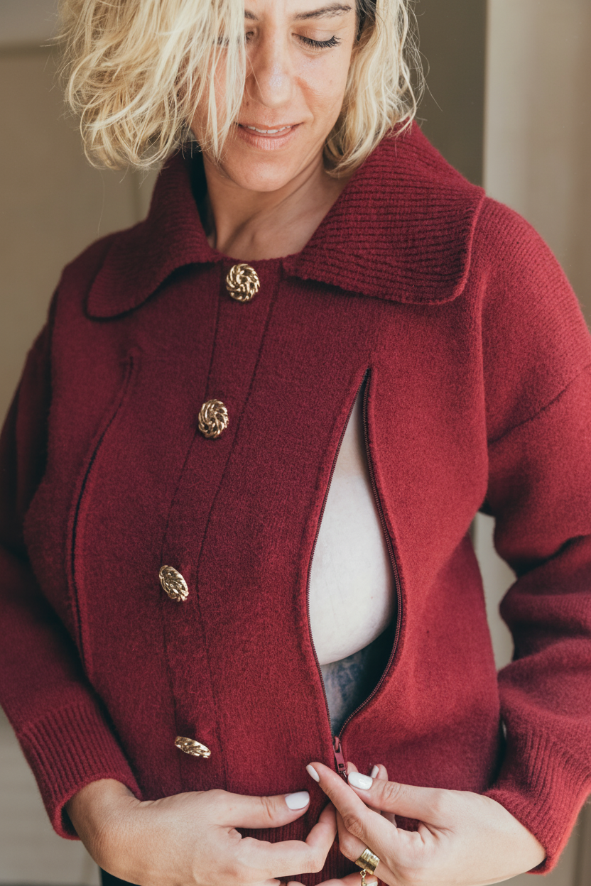 LOU burgundy nursing sweater