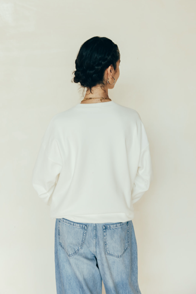 Sweat-shirt d'allaitement blanc AMOUR