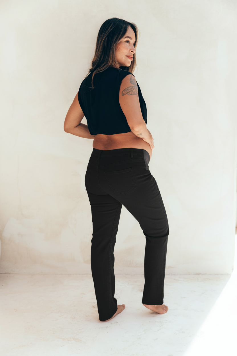 Jeans de maternité noir réglable