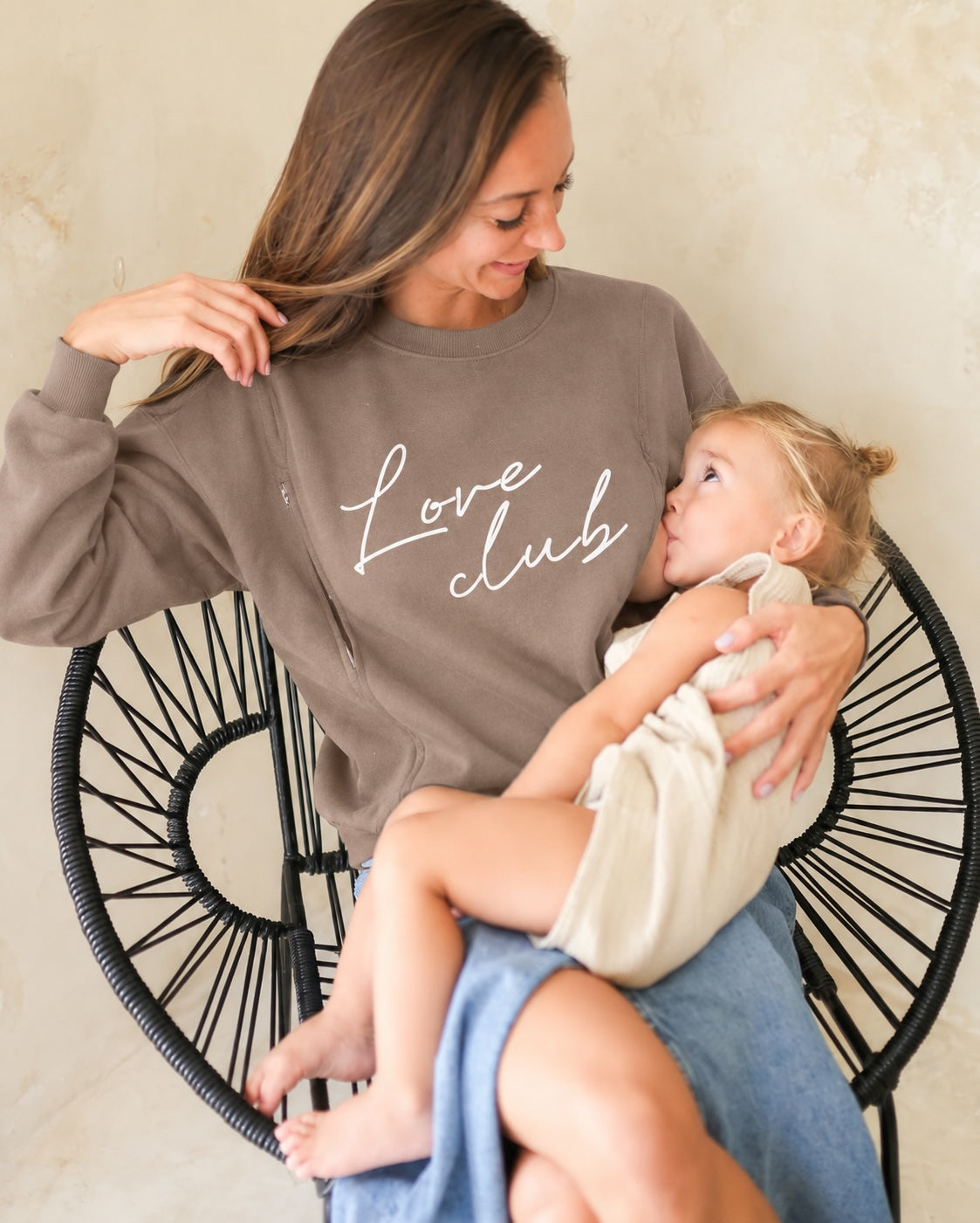 LOVE CLUB Still-Sweatshirt in Taupe