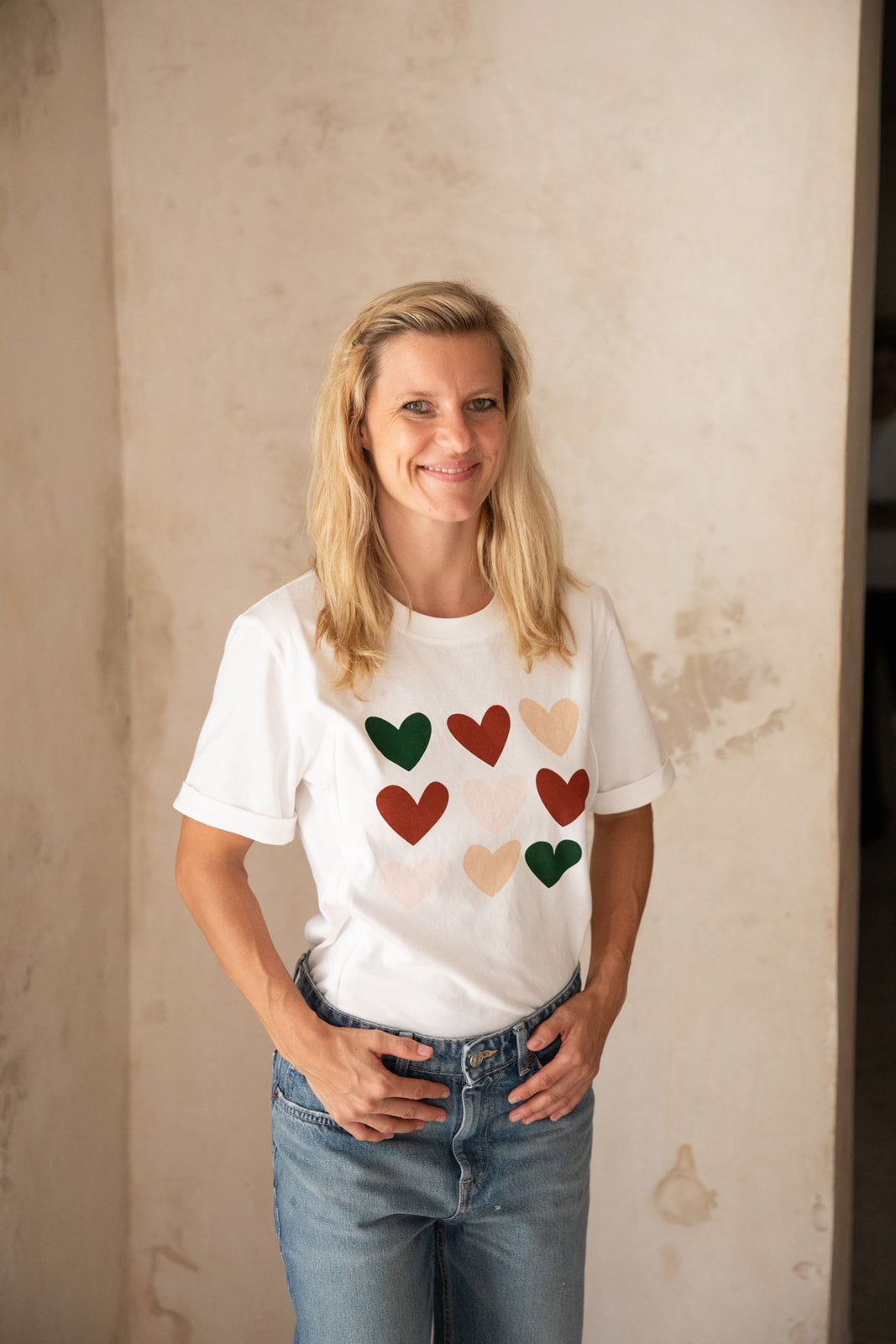 Breastfeeding t-shirt GREEN HEARTS