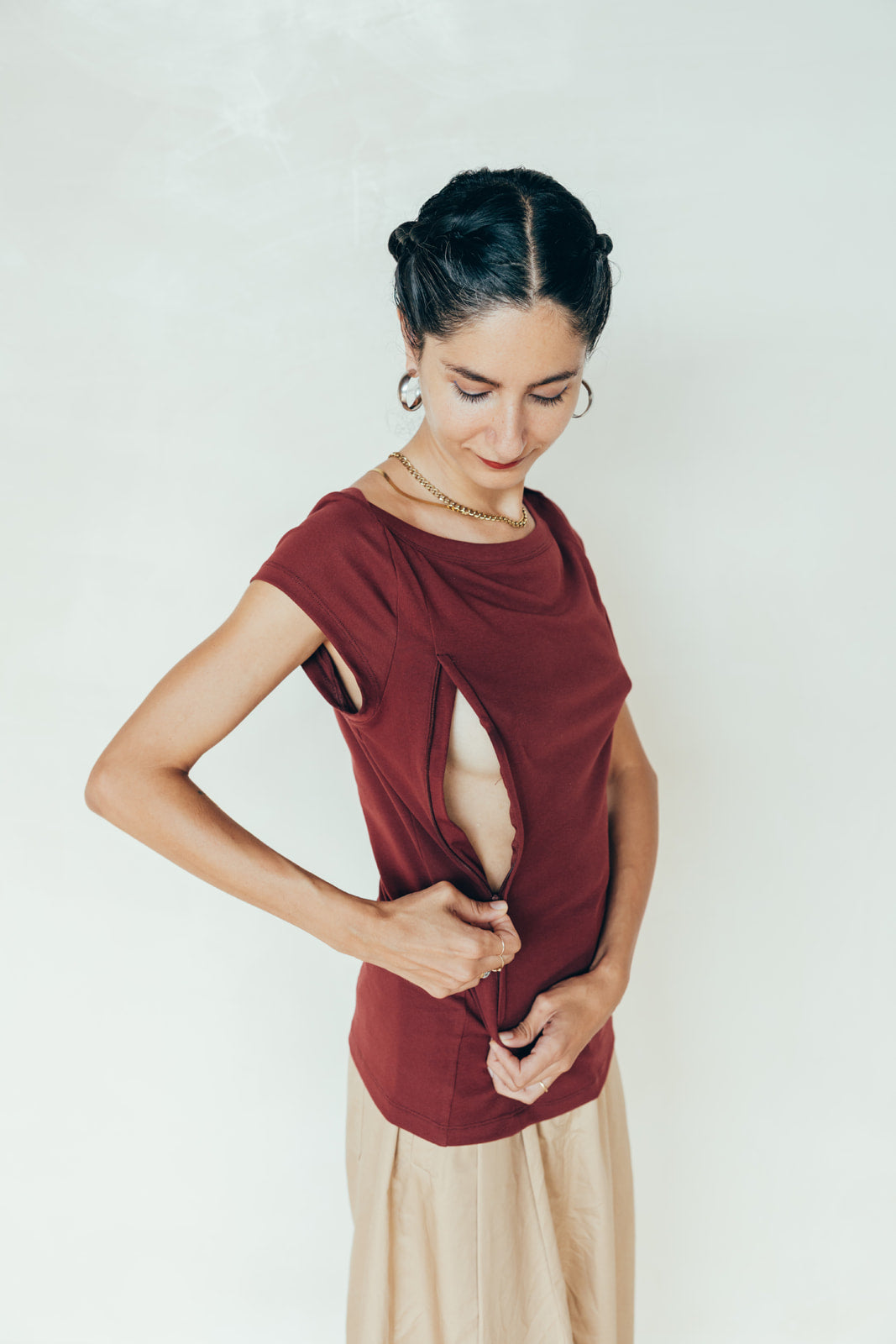 T-shirt d'allaitement BORDEAUX