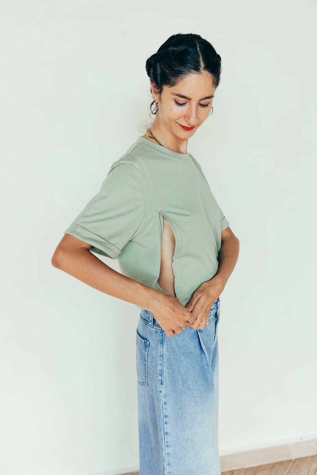 T-shirt d'allaitement VERT SAUGE