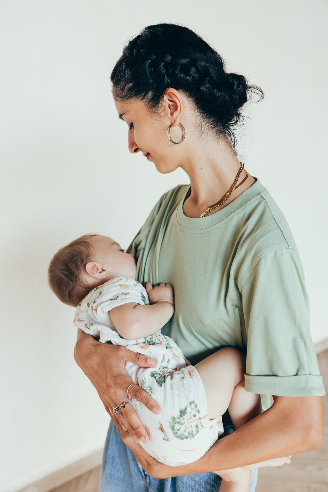 T-shirt d'allaitement VERT SAUGE