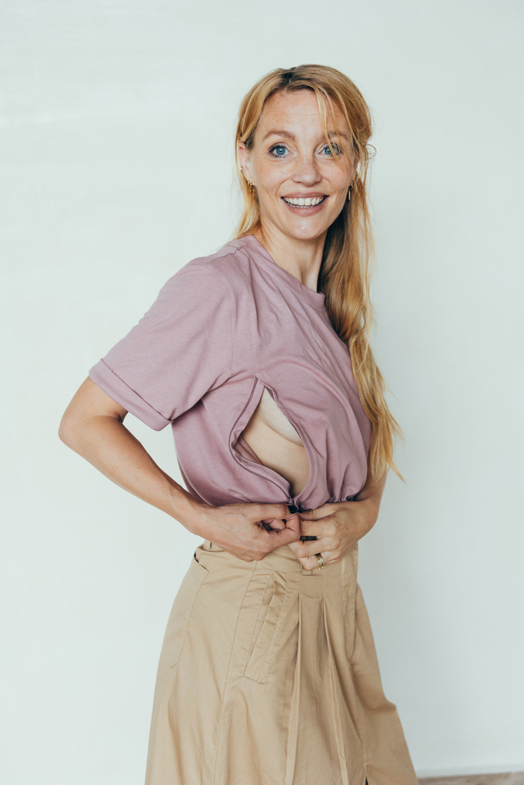 T-shirt d'allaitement VIEUX ROSE