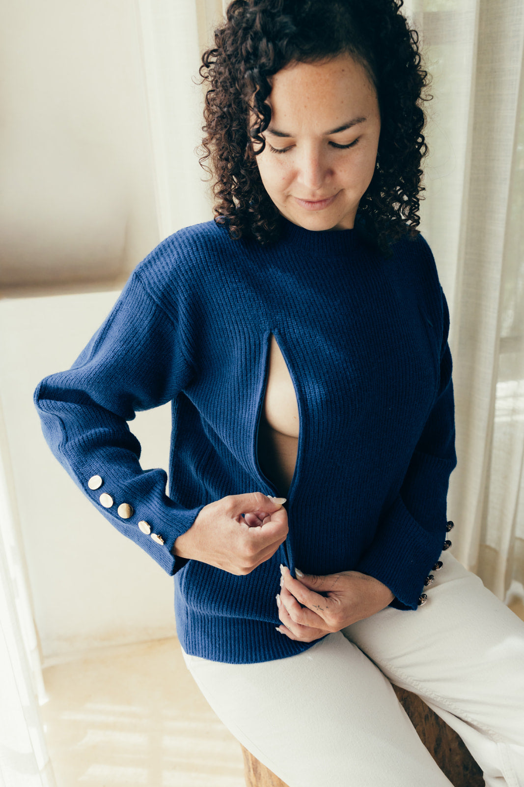 Pull d'allaitement marine COSSIMA