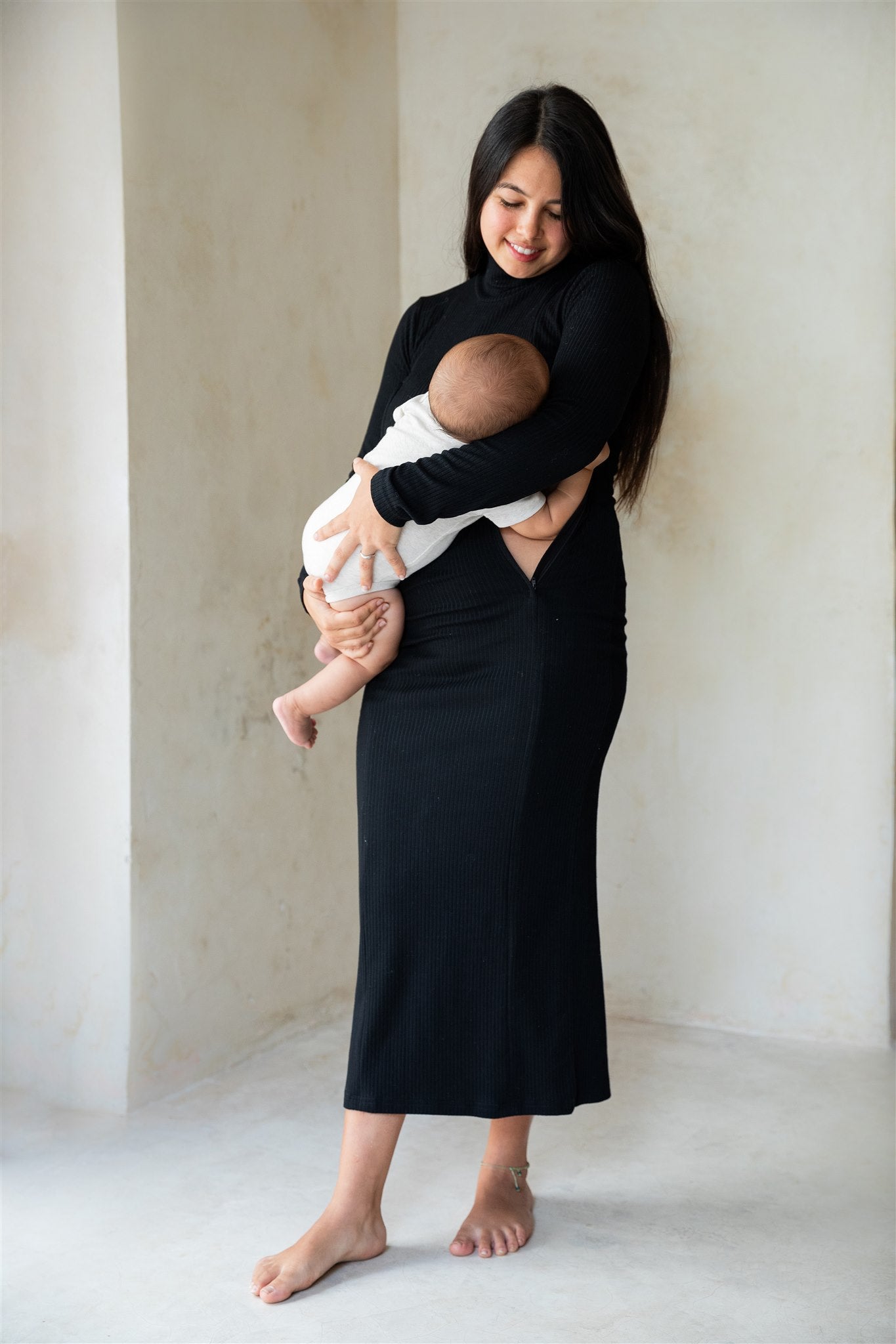 female lactating dress OLIVIA cotton Breastfeeding dress