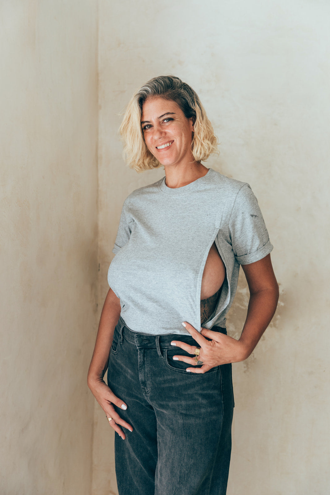 Breastfeeding t-shirt GREY