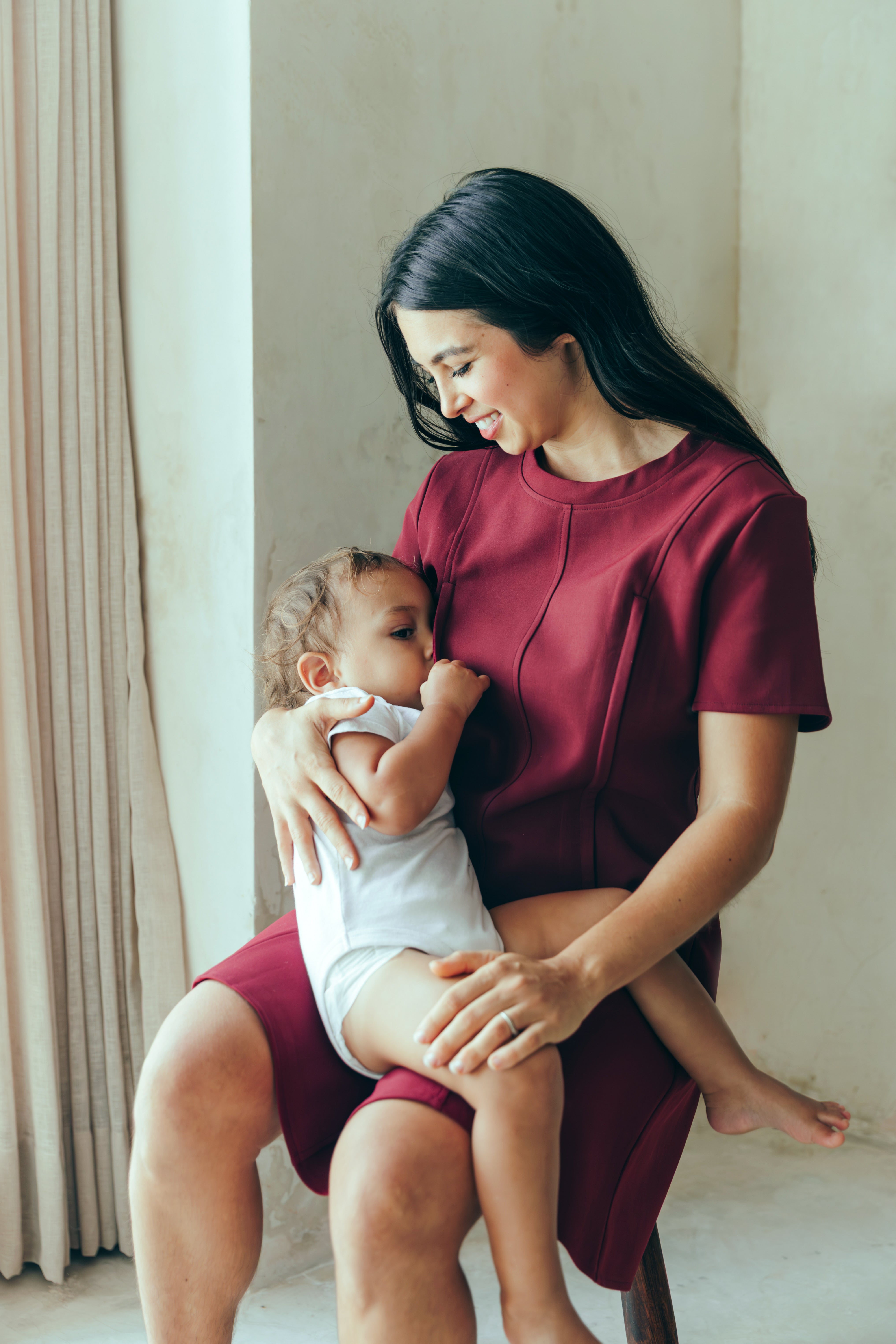 Robe d'allaitement bordeaux GABRIEL