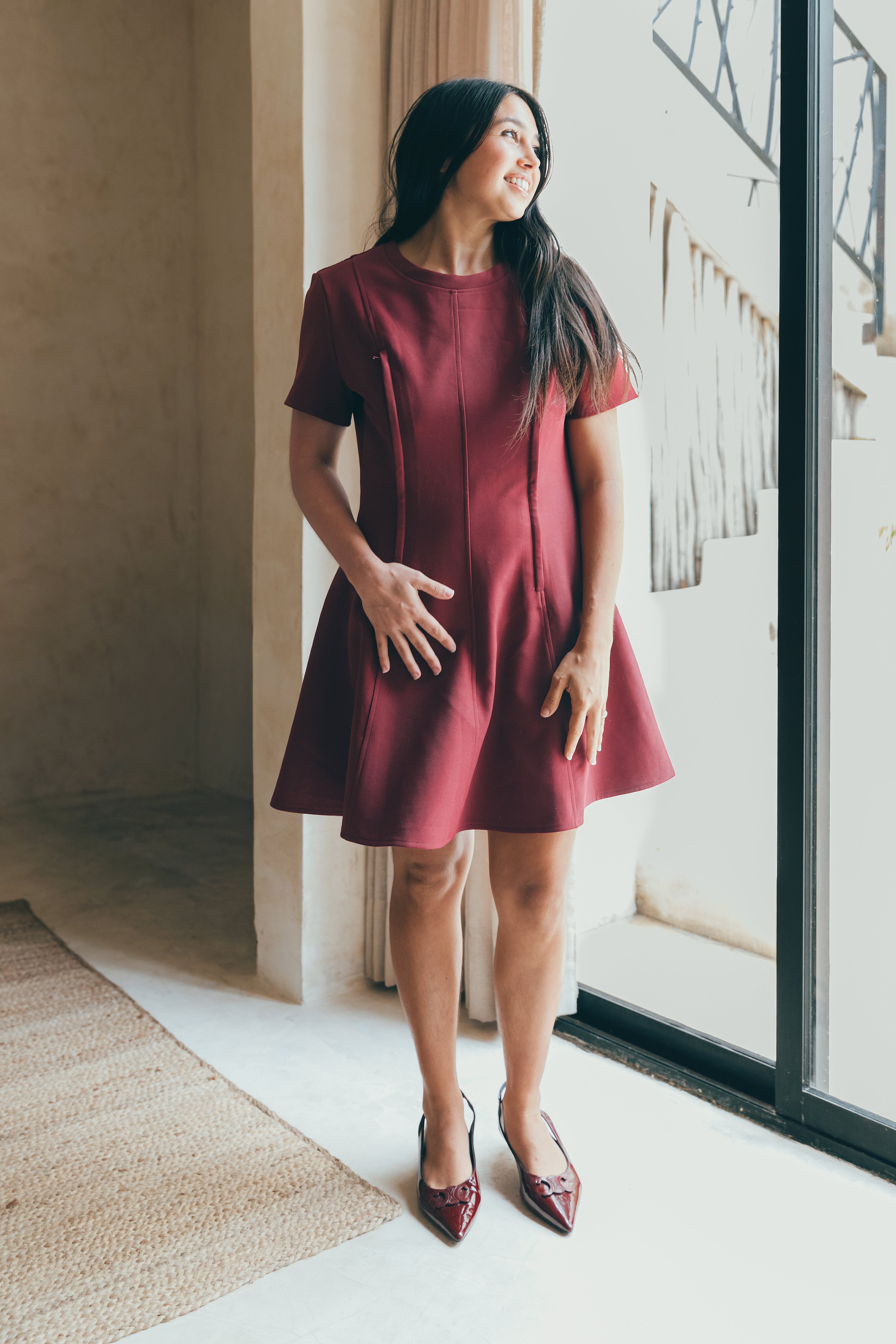 Robe d'allaitement bordeaux GABRIEL