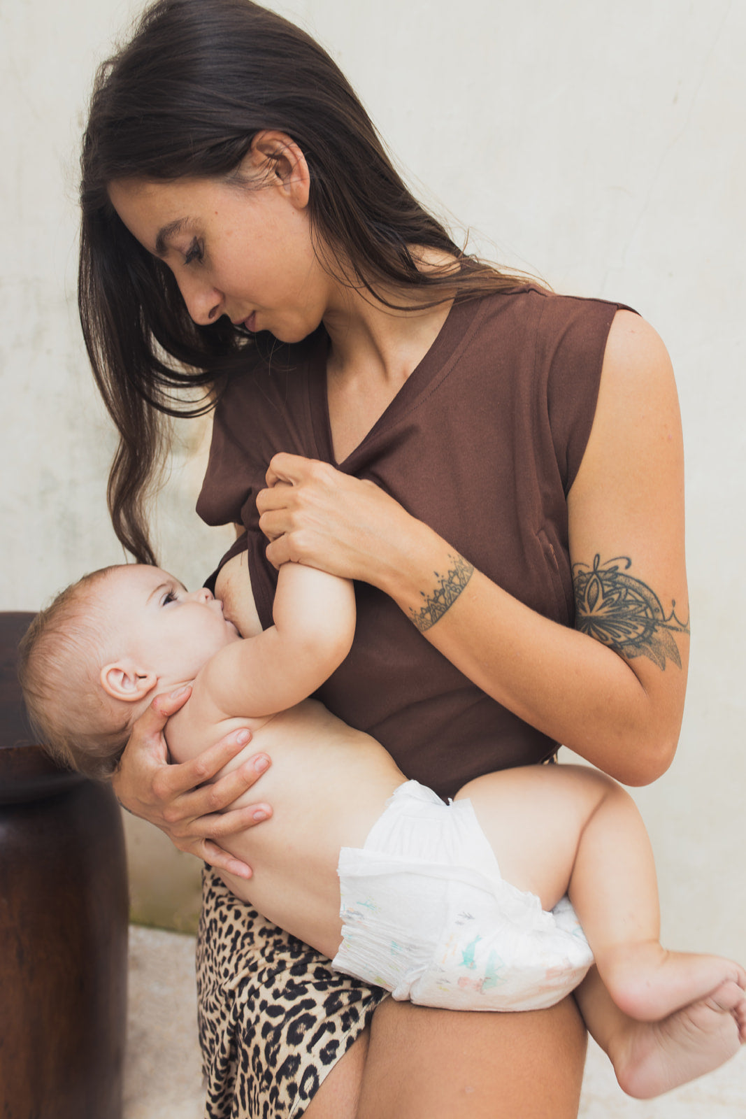 Nursing tank top BROWN
