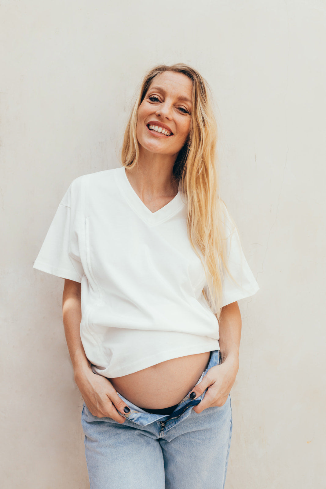 T-shirt d'allaitement MAMMA bleu