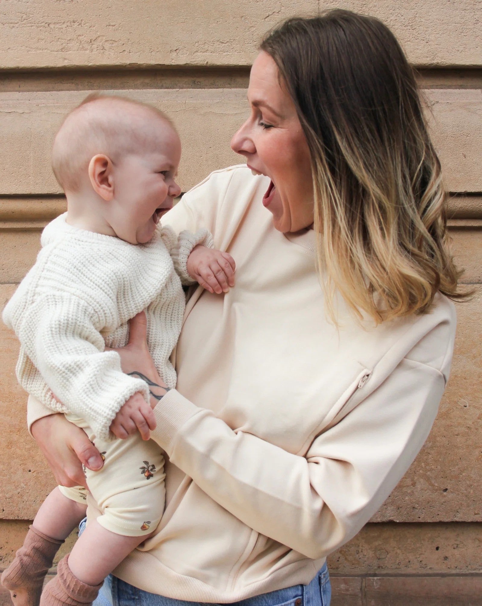 Sweat-shirt d'allaitement ECRU