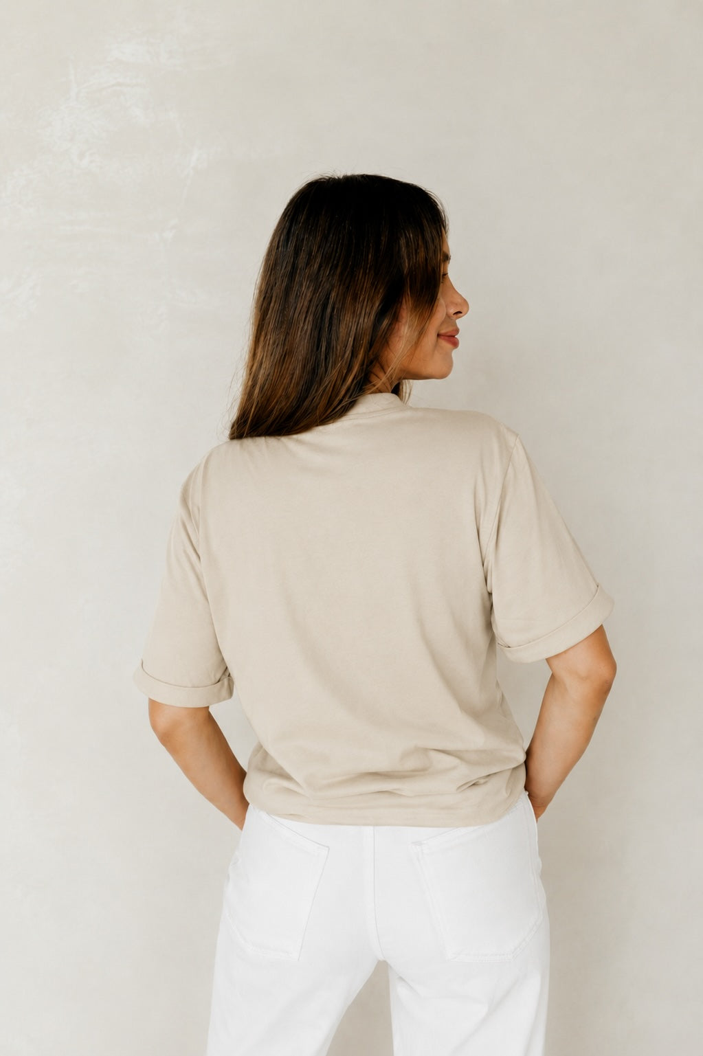 T-shirt d'allaitement Beige "Amour" de dos