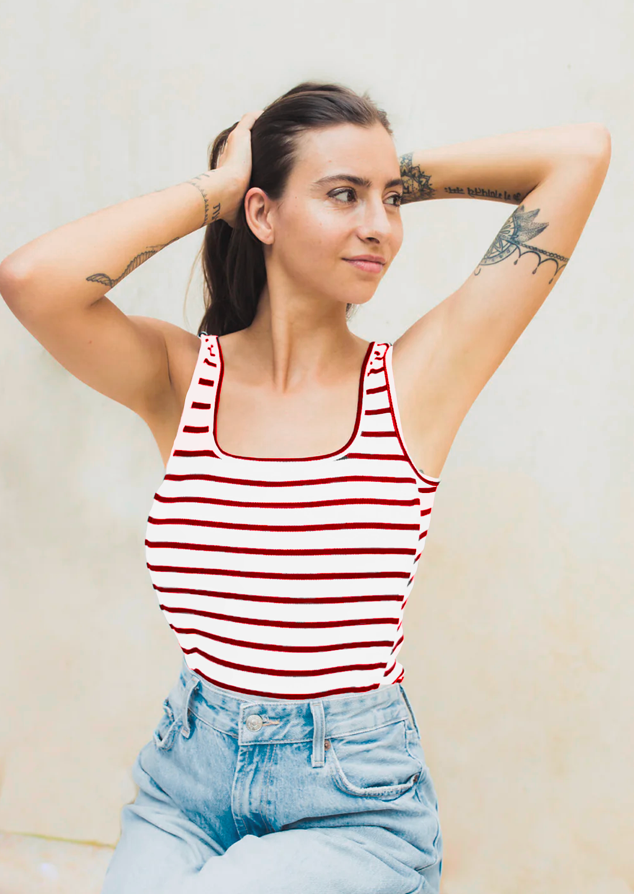 MARINIÈRE nursing tank top red