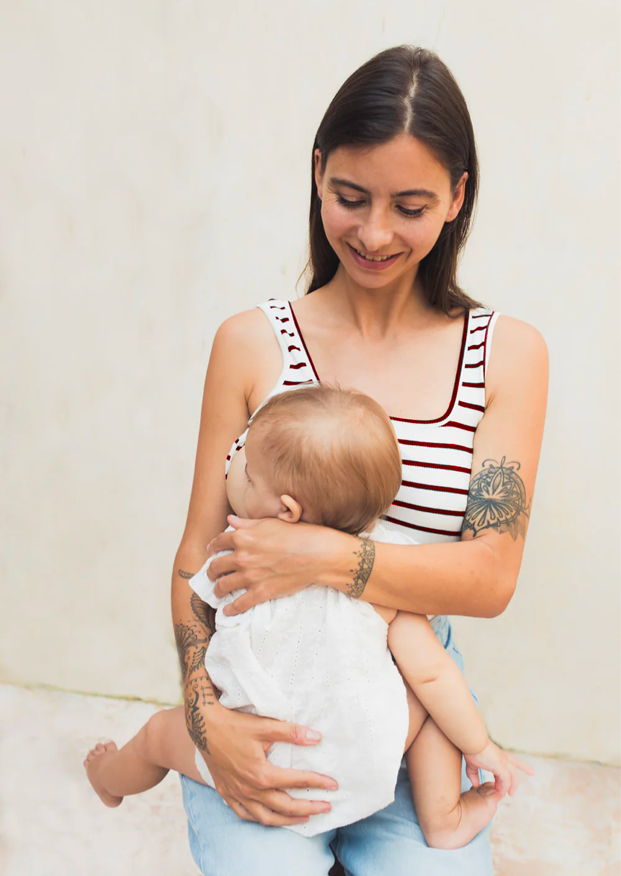 MARINIÈRE nursing tank top red