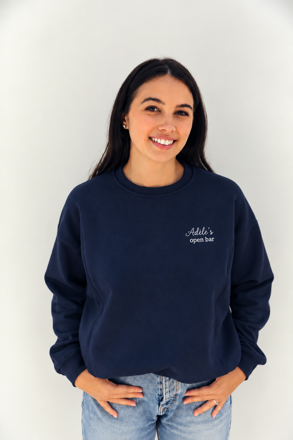 OPEN BAR Still-Sweatshirt in Marineblau