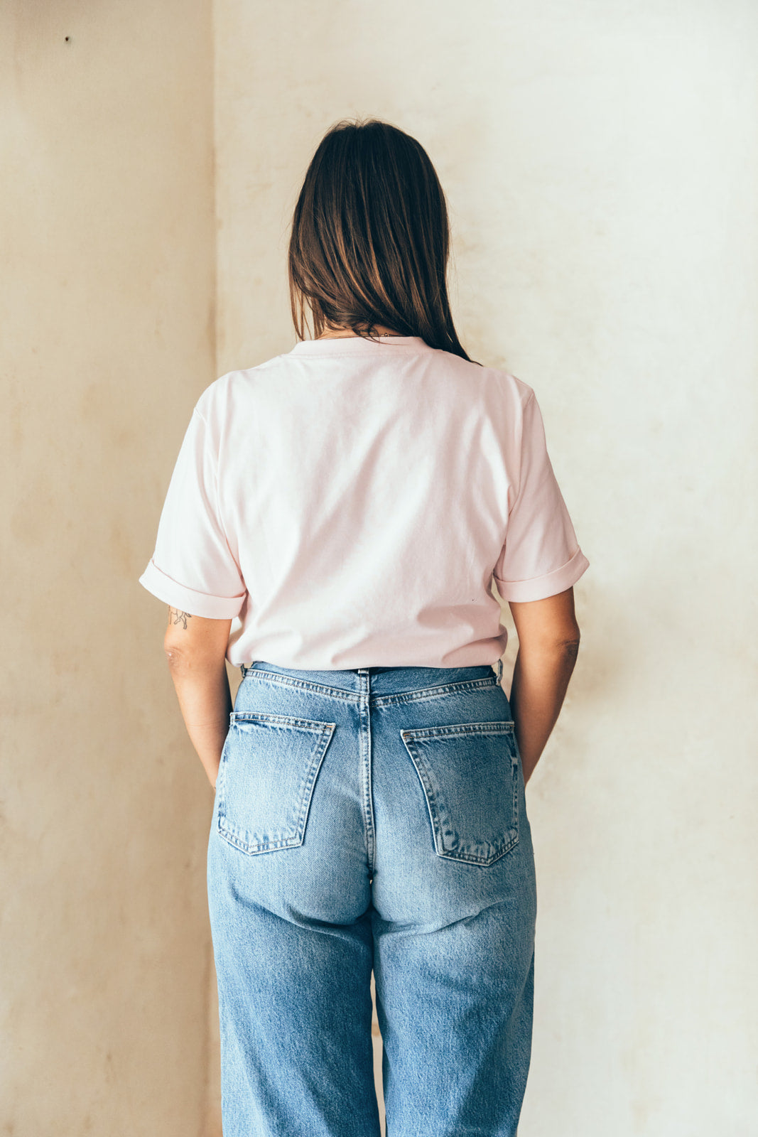 Back view of the MILK BOX pink nursing T-shirt