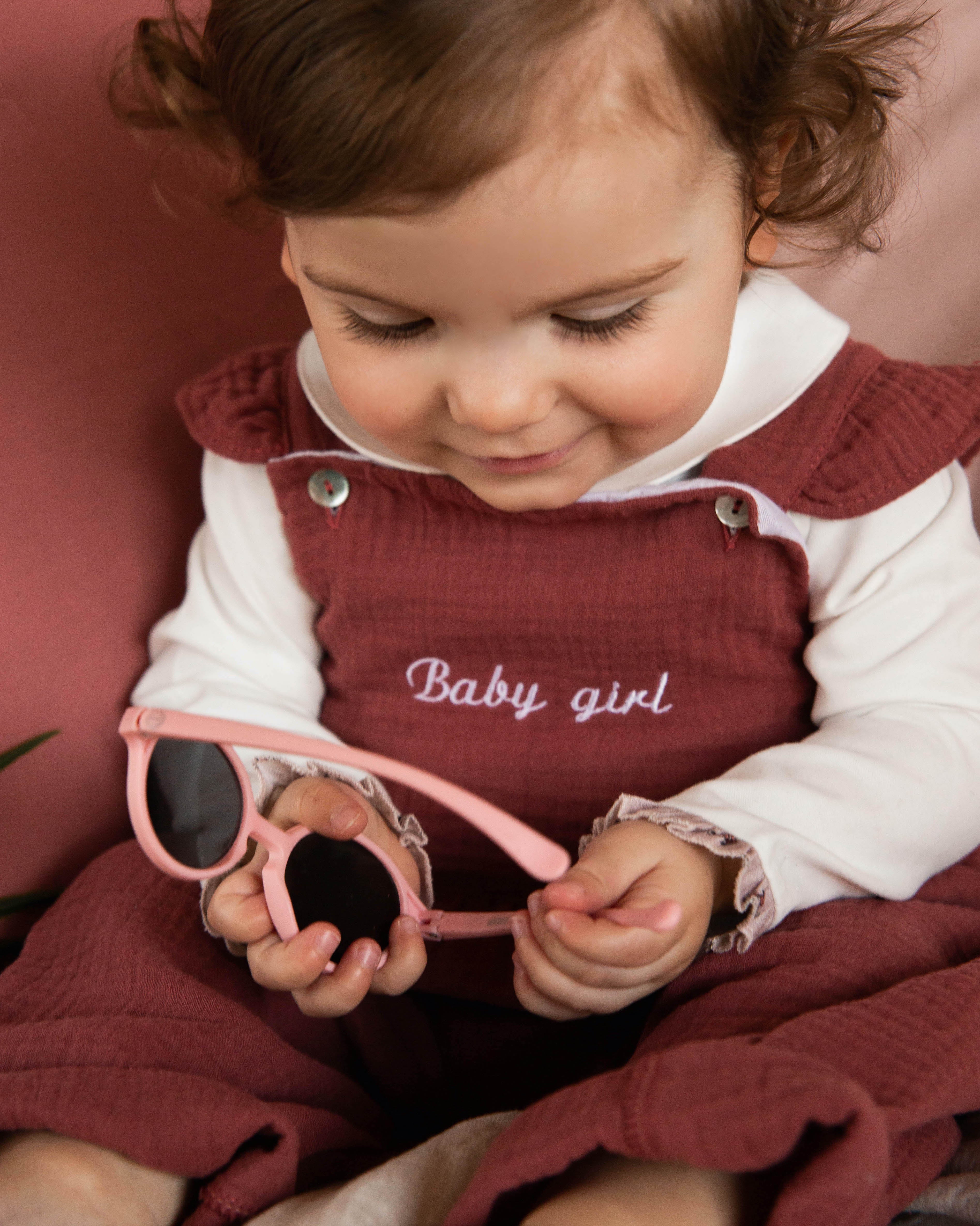 Salopette gaze bois de rose