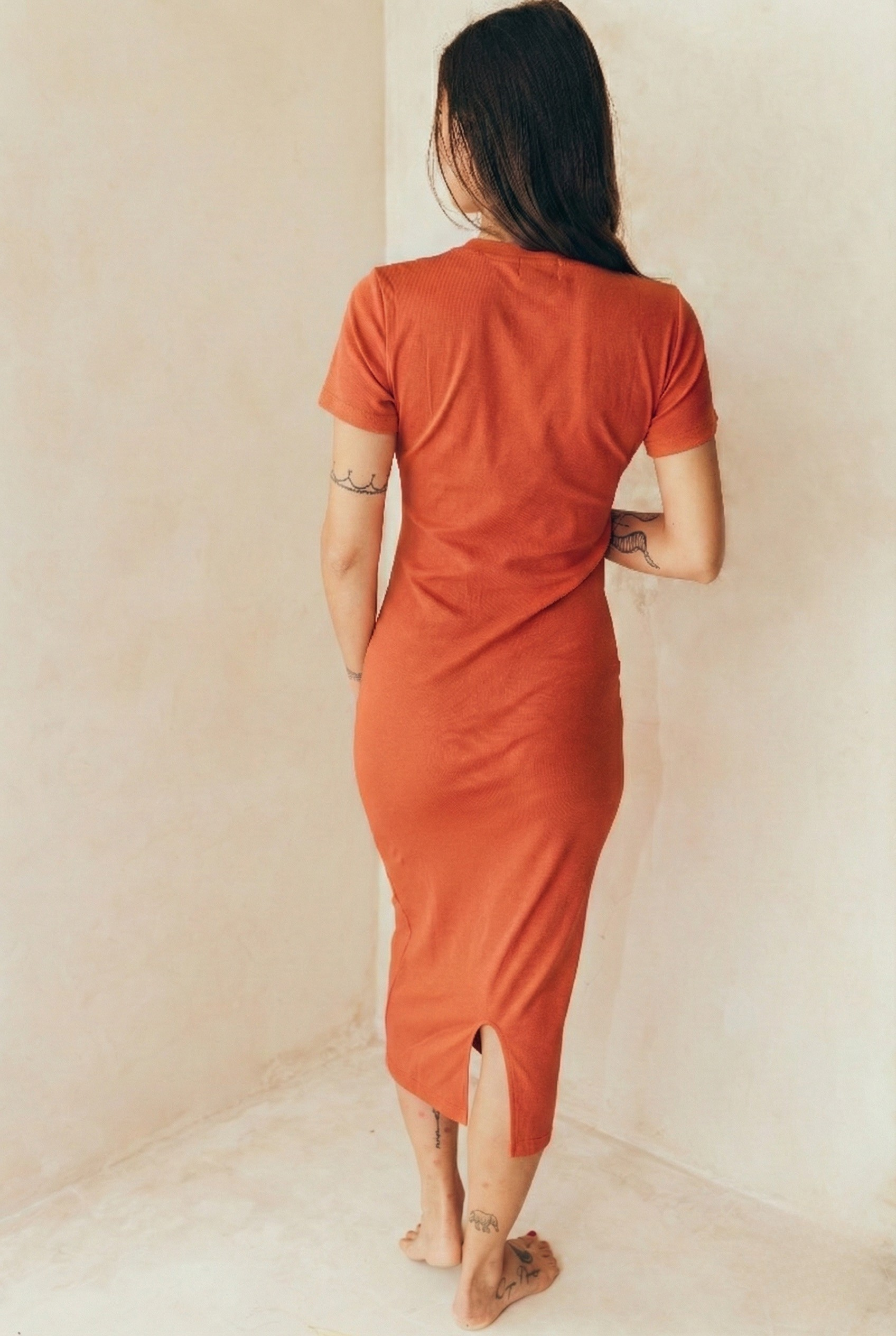 Robe d'allaitement TULUM brique