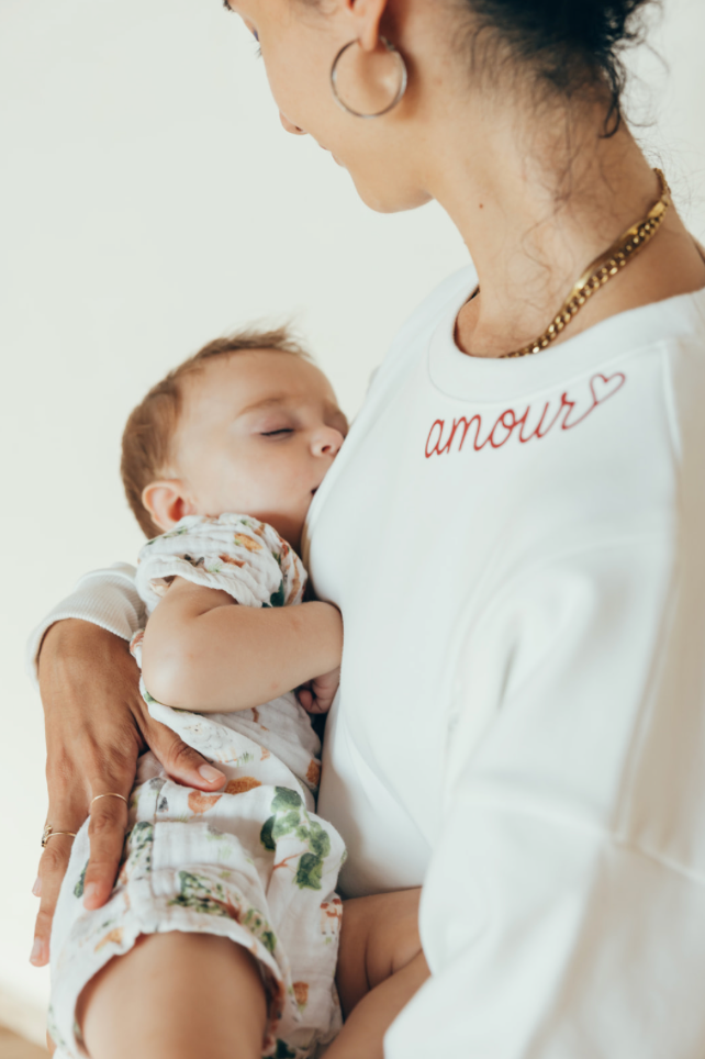 White AMOUR nursing sweatshirt