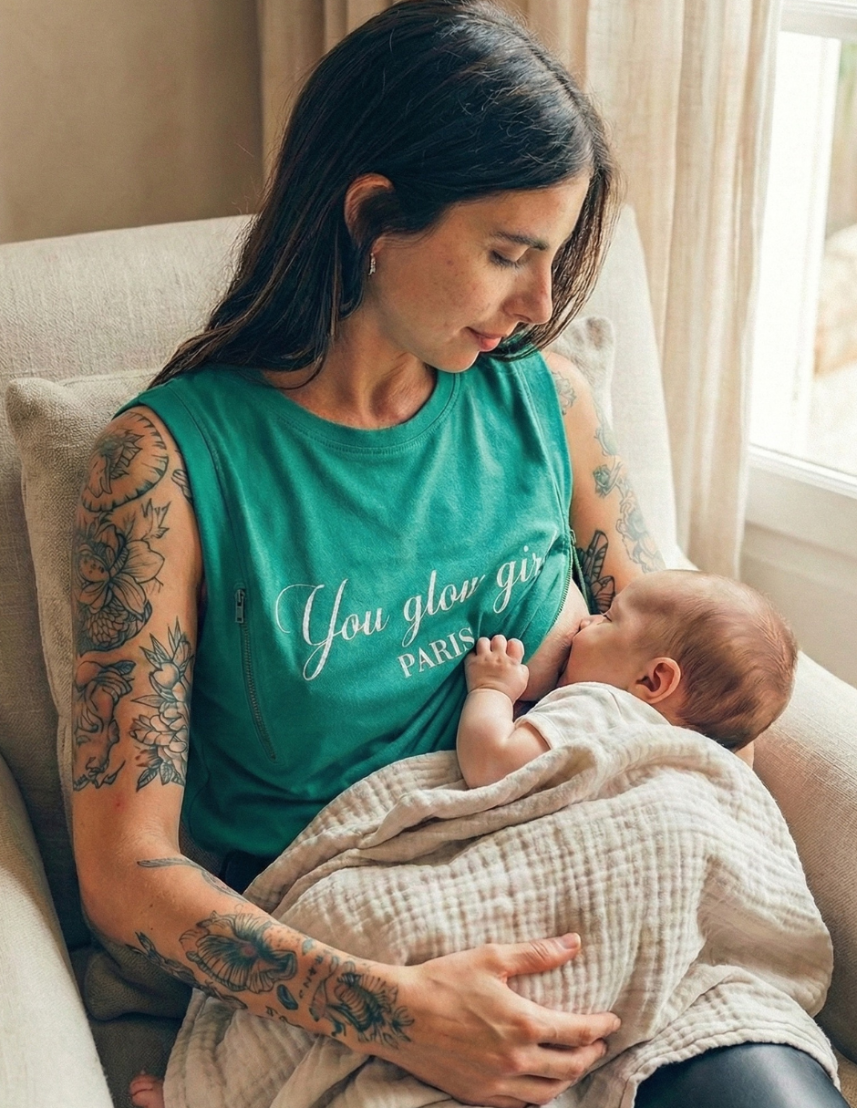 GLOW Green Nursing Tank Top