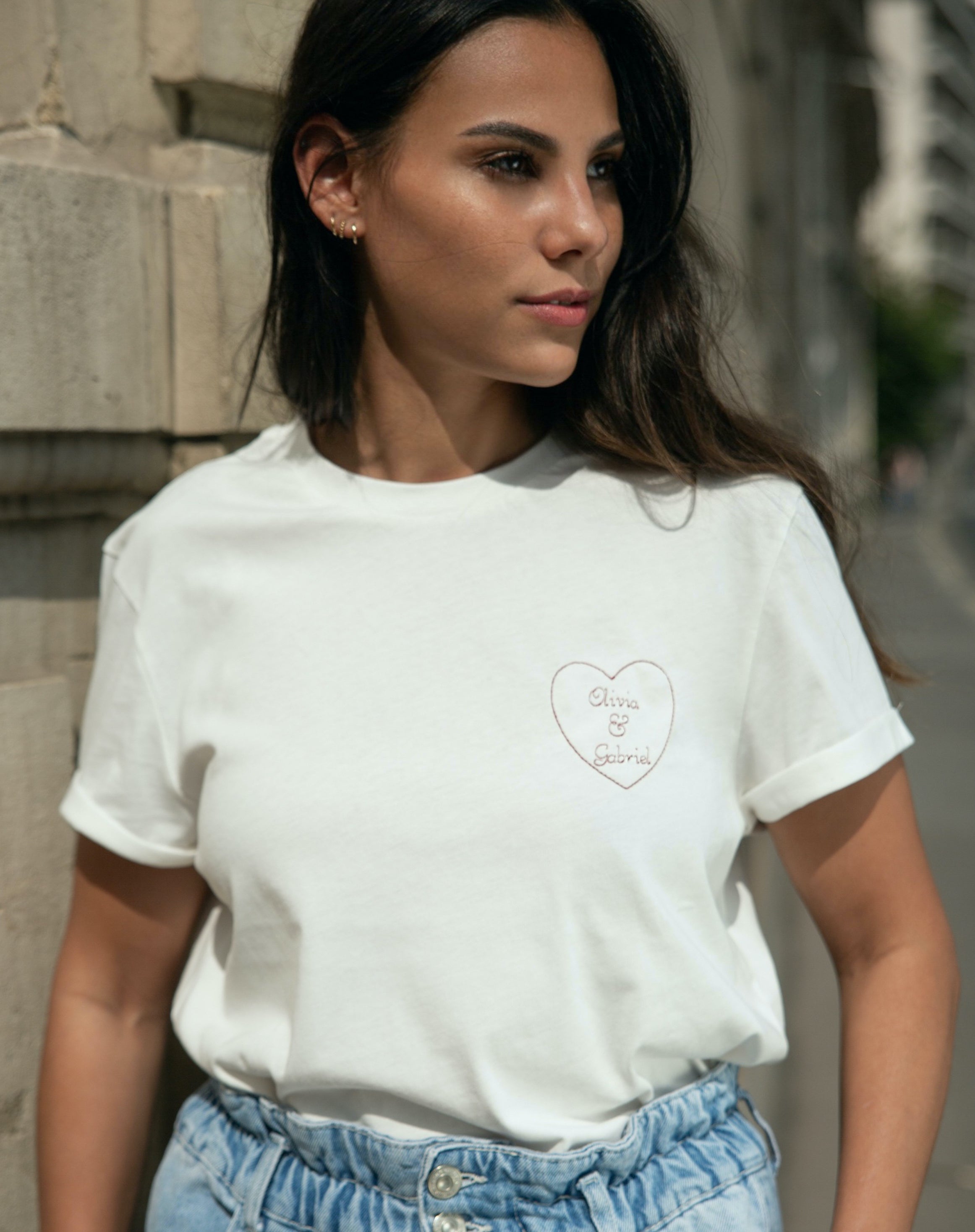 T-shirt femme COEUR À COEUR - XS (Seconde main)