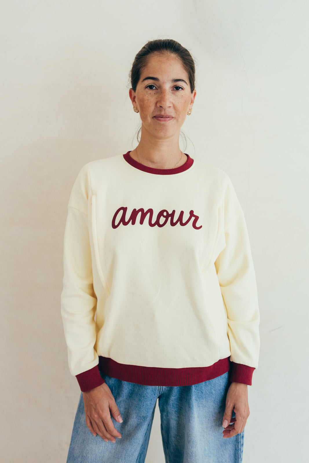 Sweat-shirt d'allaitement AMOUR BICOLORE