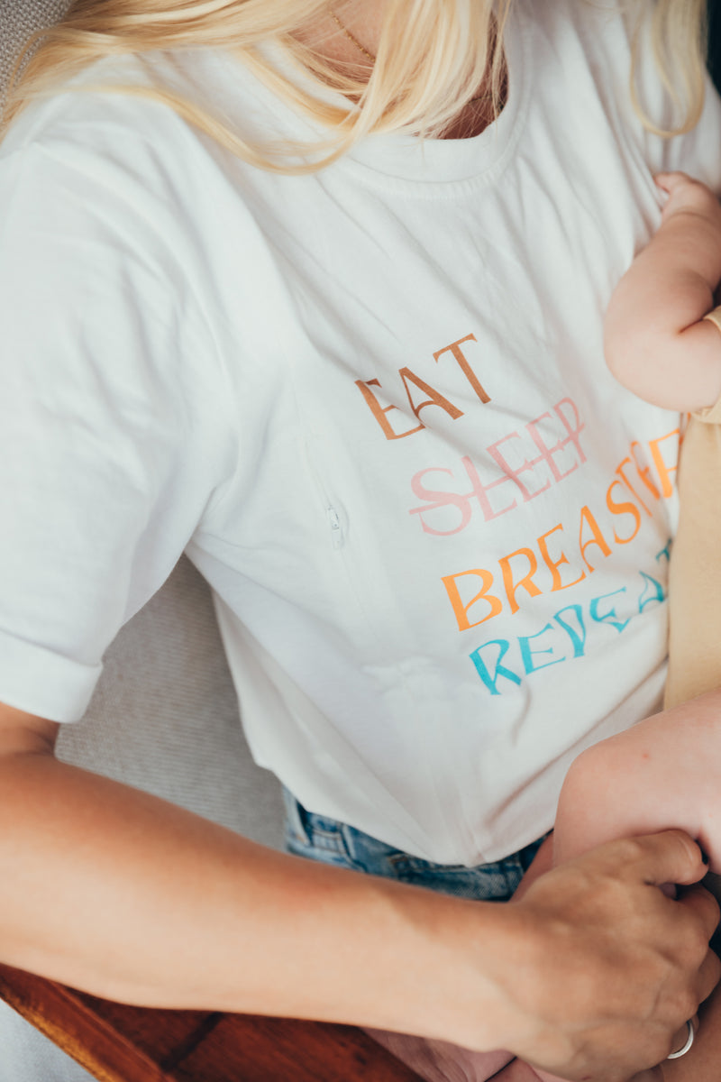 T-shirt EAT SLEEP BREASTFEED REPEAT