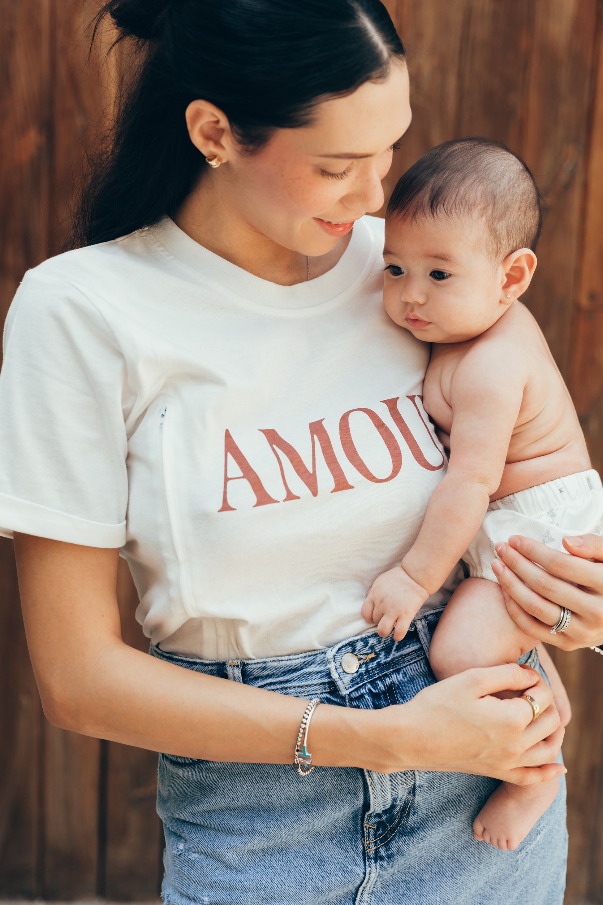 T-shirt d'allaitement imprimé amour