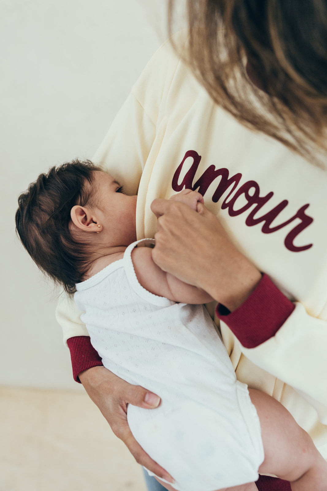 Sweat-shirt d'allaitement AMOUR BICOLORE