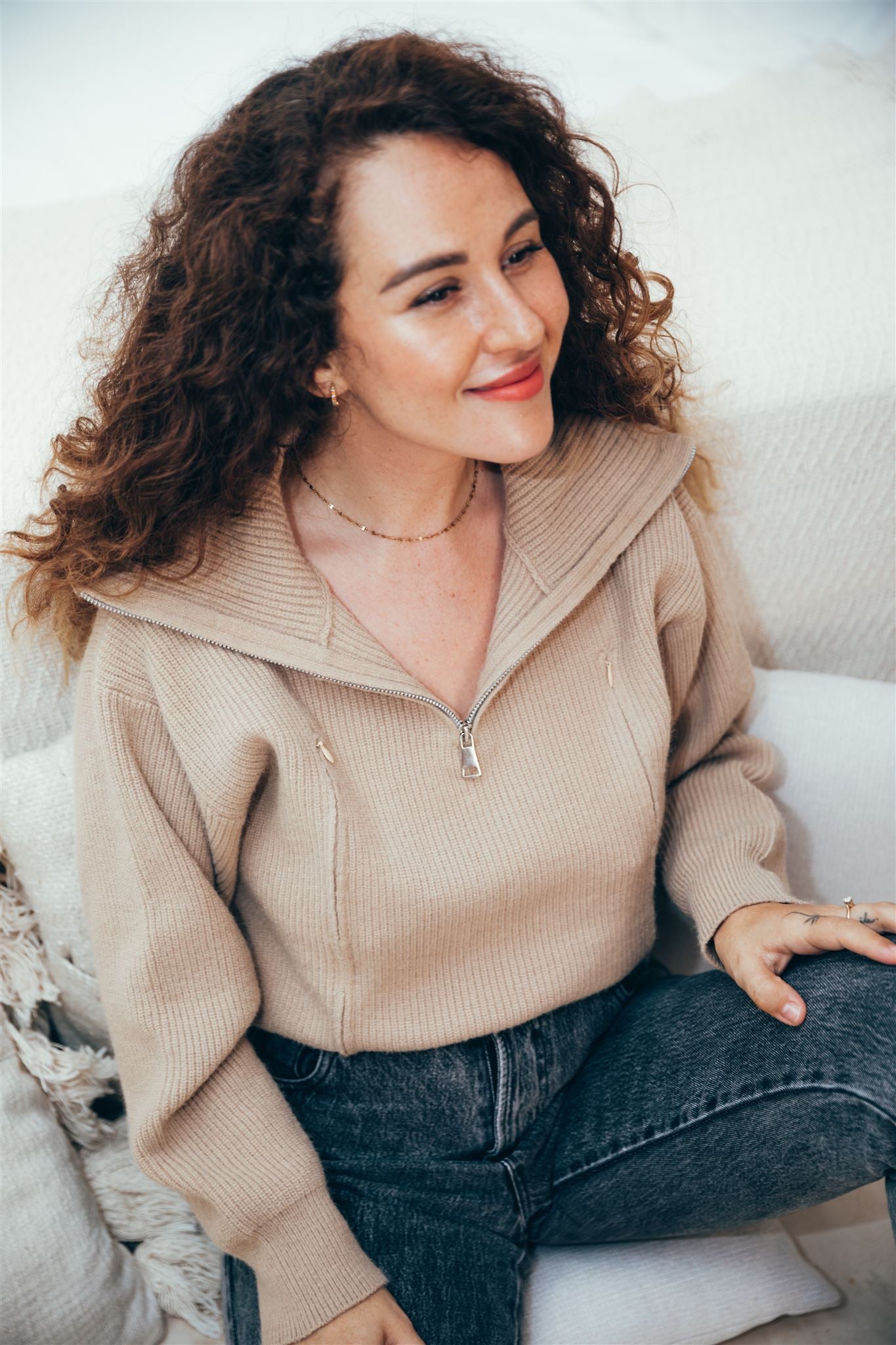CHIARA beige nursing sweater