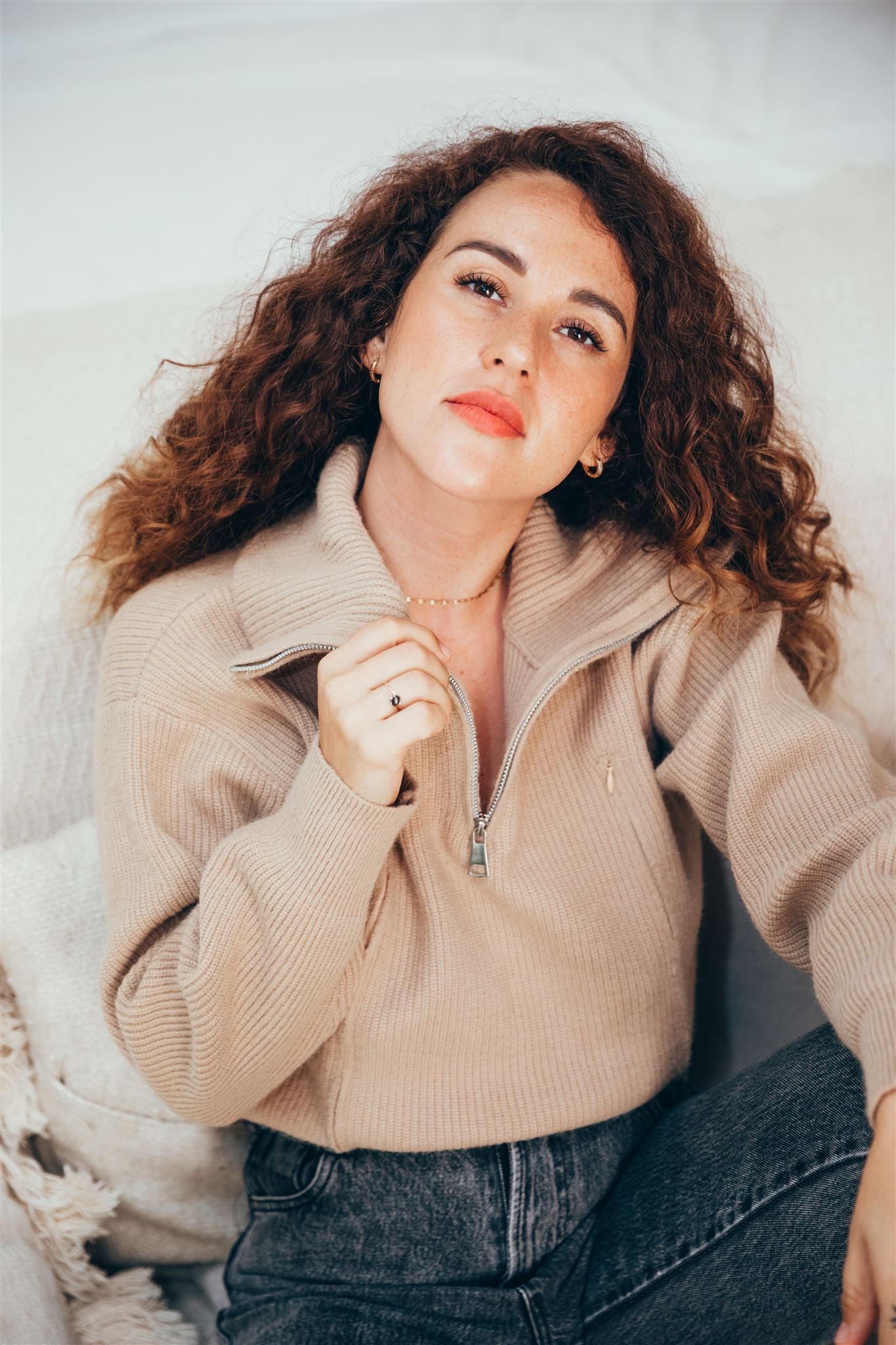 CHIARA beige nursing sweater