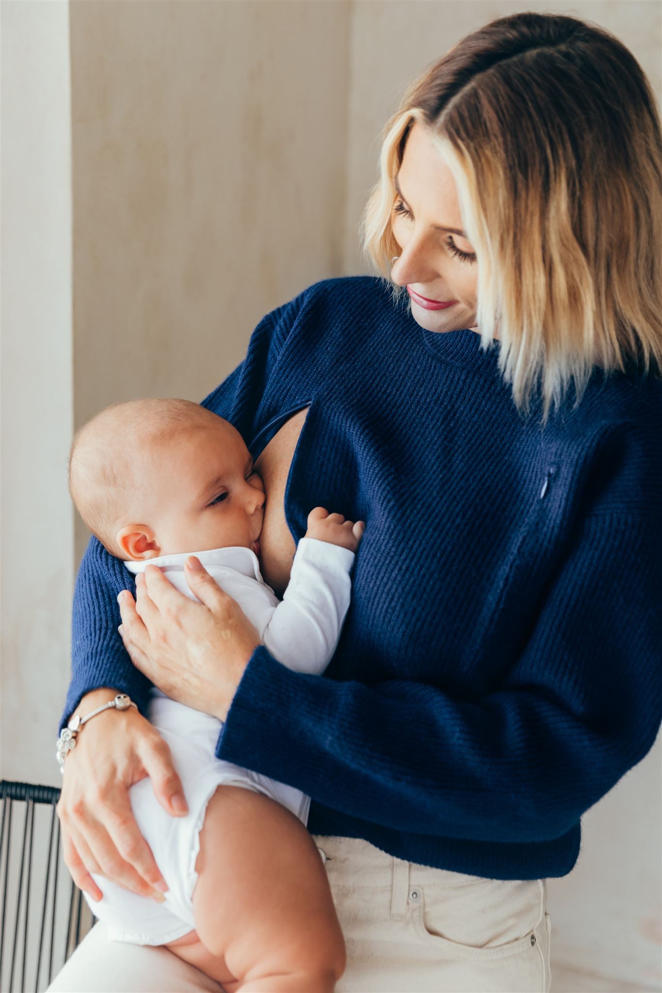 ASSIA navy nursing sweater