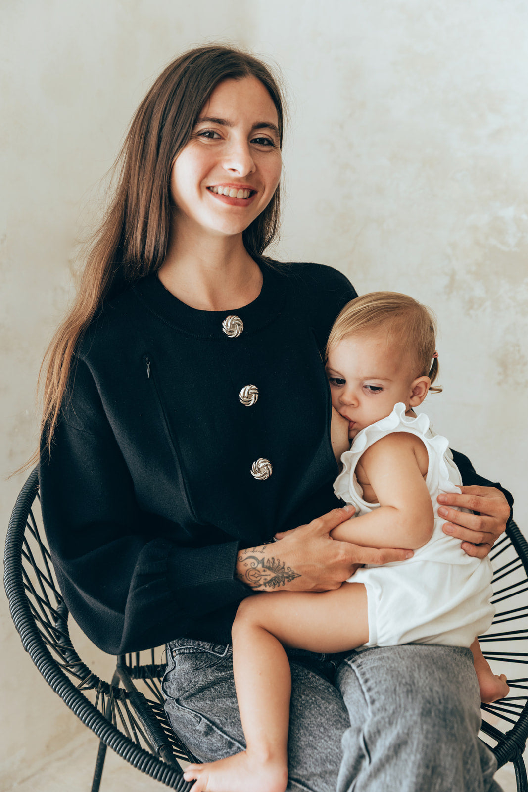 EMMA Black Nursing Sweater