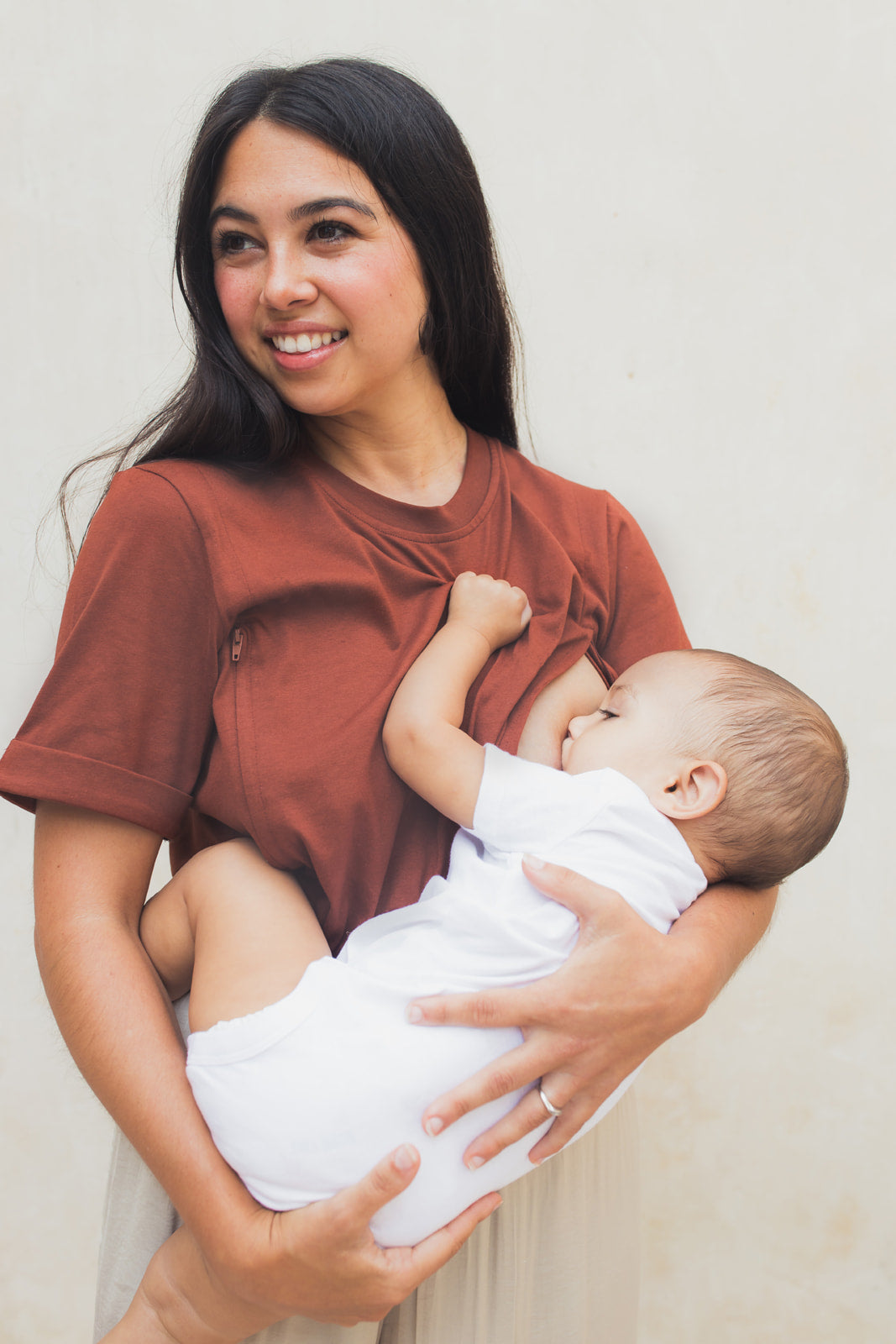 Breastfeeding t-shirt BROWN