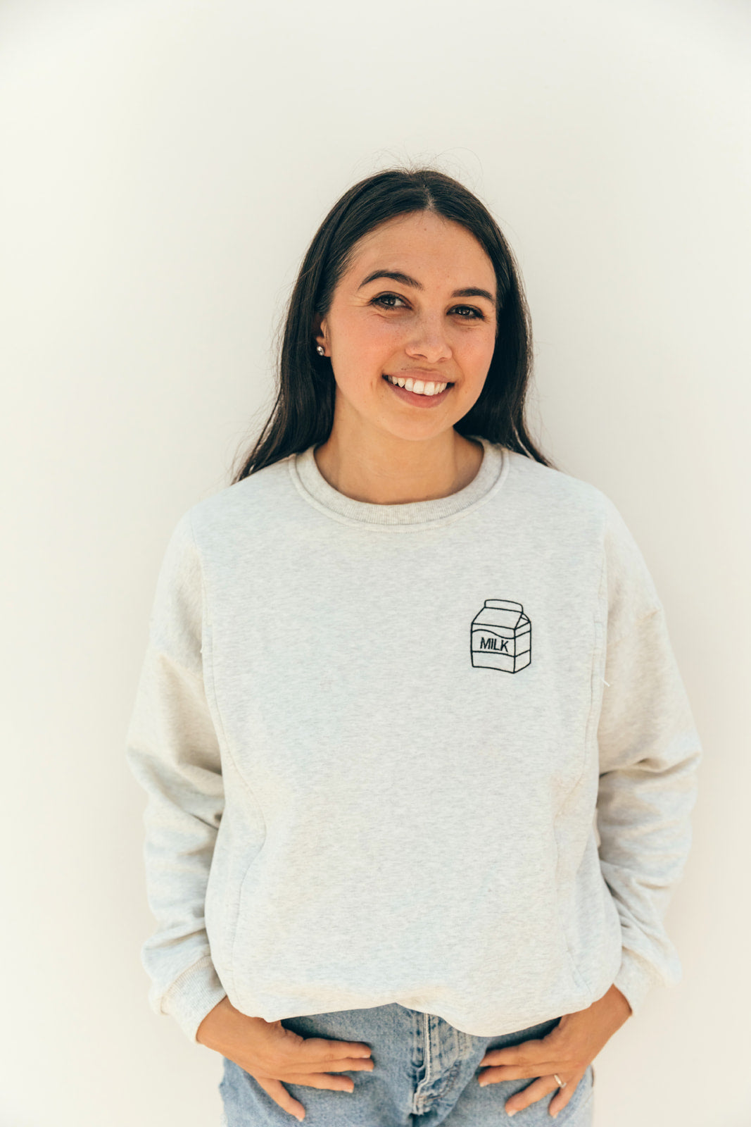Sweat-shirt d'allaitement gris MILK