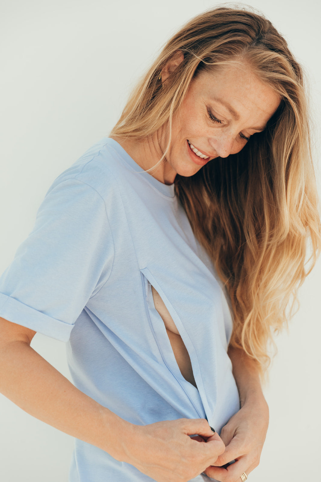 T-shirt d'allaitement BLEU CIEL