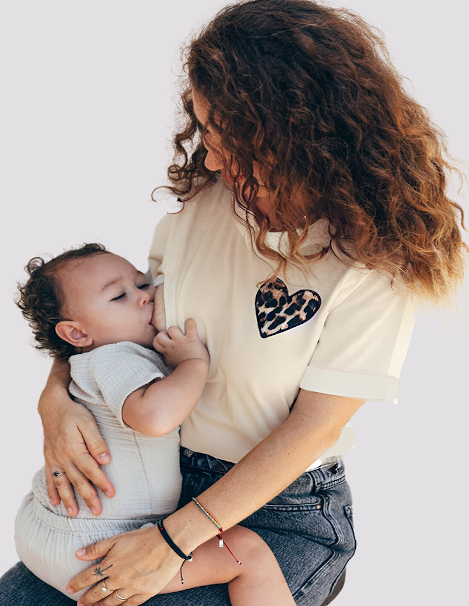 T-shirt d'allaitement COEUR LEOPARD
