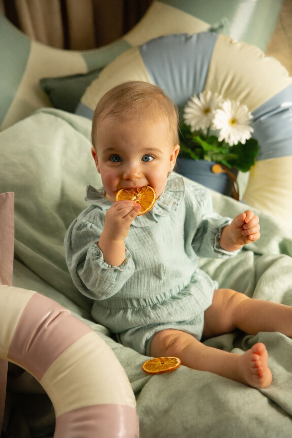 Seafoam green gauze blouse