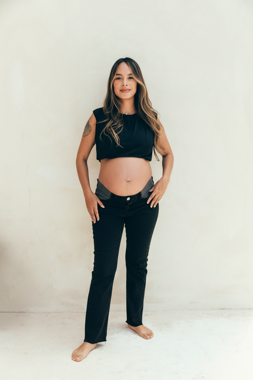 Jeans de maternité noir réglable