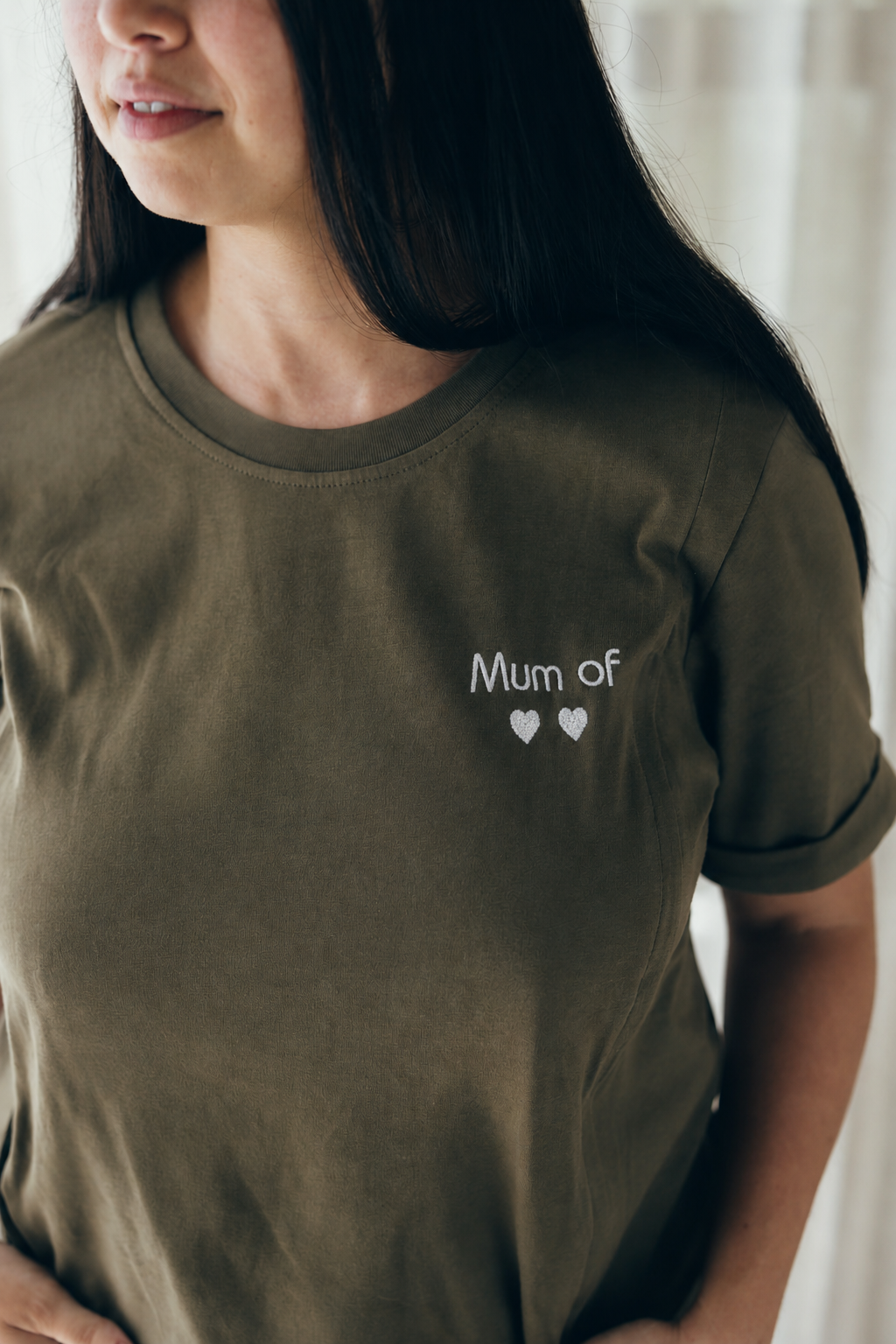 T-shirt d'allaitement olive #MOMMY