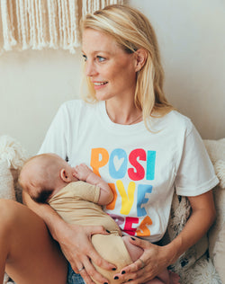 T-shirt d'allaitement imprimé positive vibes