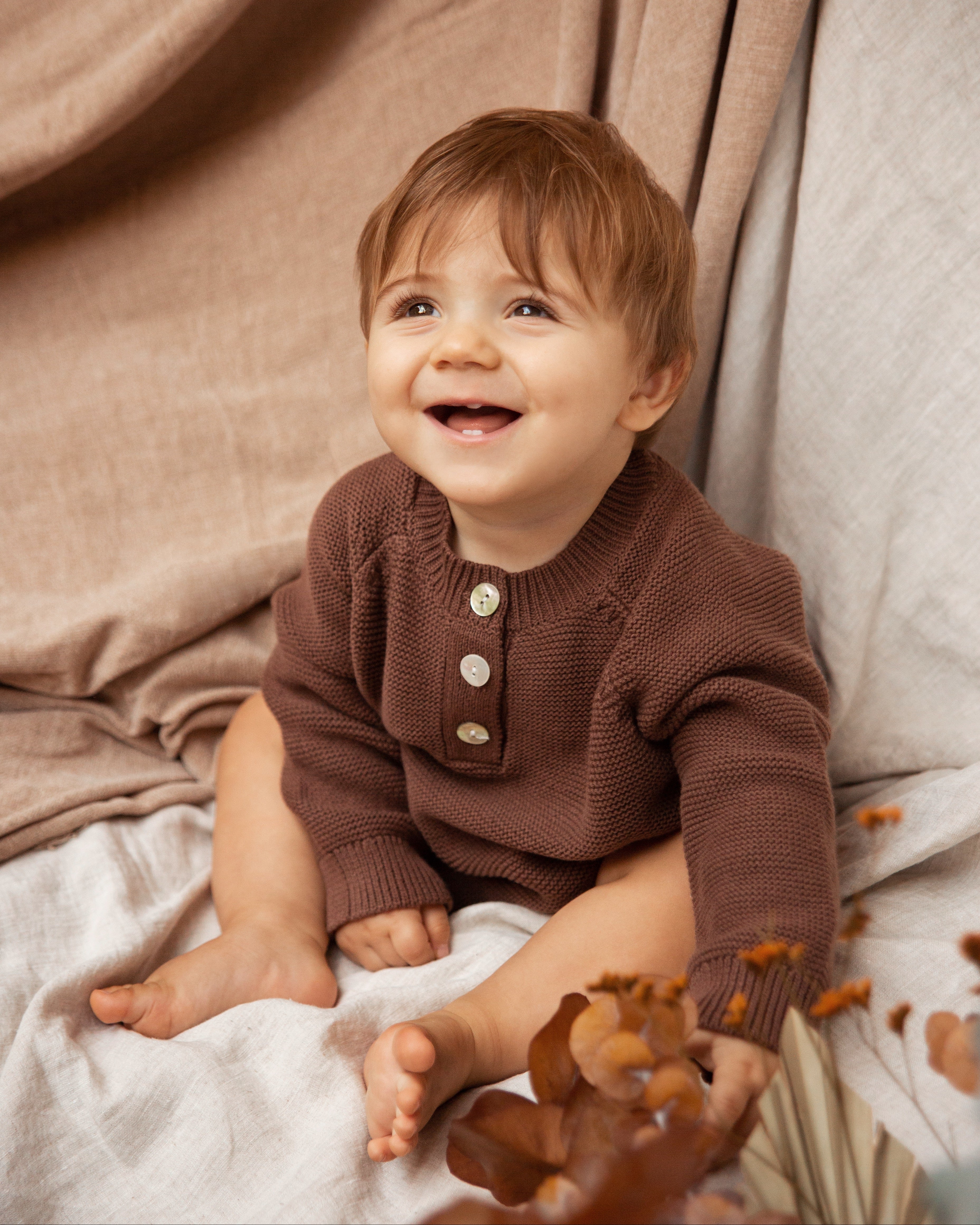 Brown romper knit