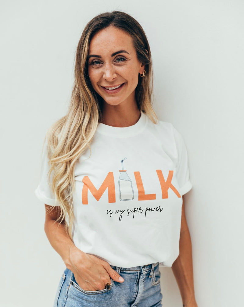 T-shirt d'allaitement milk is my super power