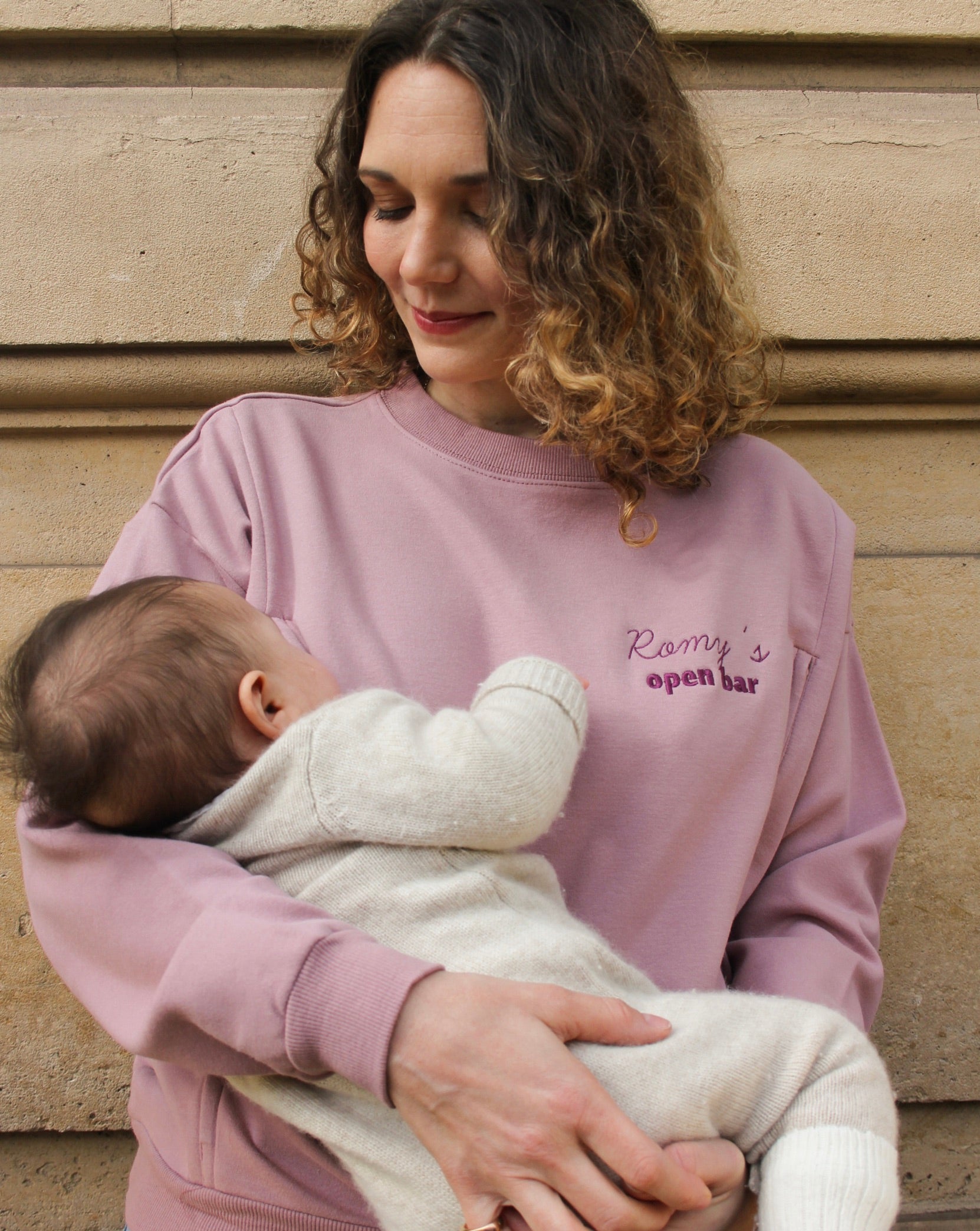 Sweat-shirt OPEN BAR d'allaitement kaffa