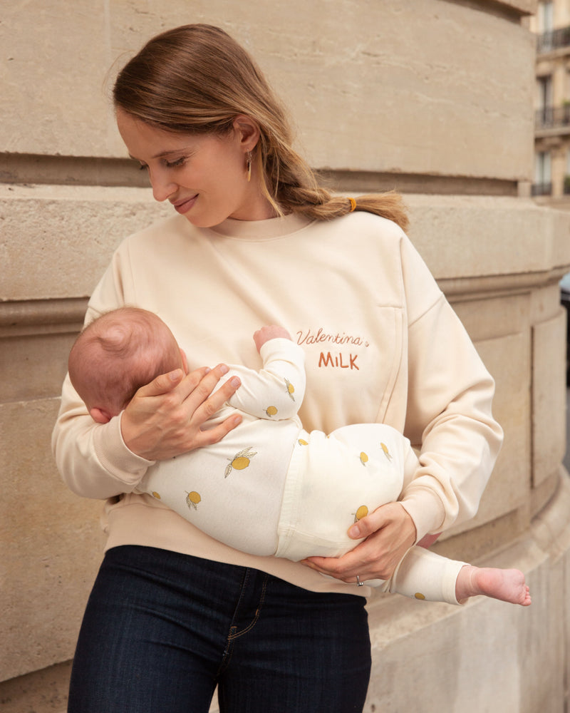 Pull d'allaitement personnsalible - sweat écru milk – 23mai