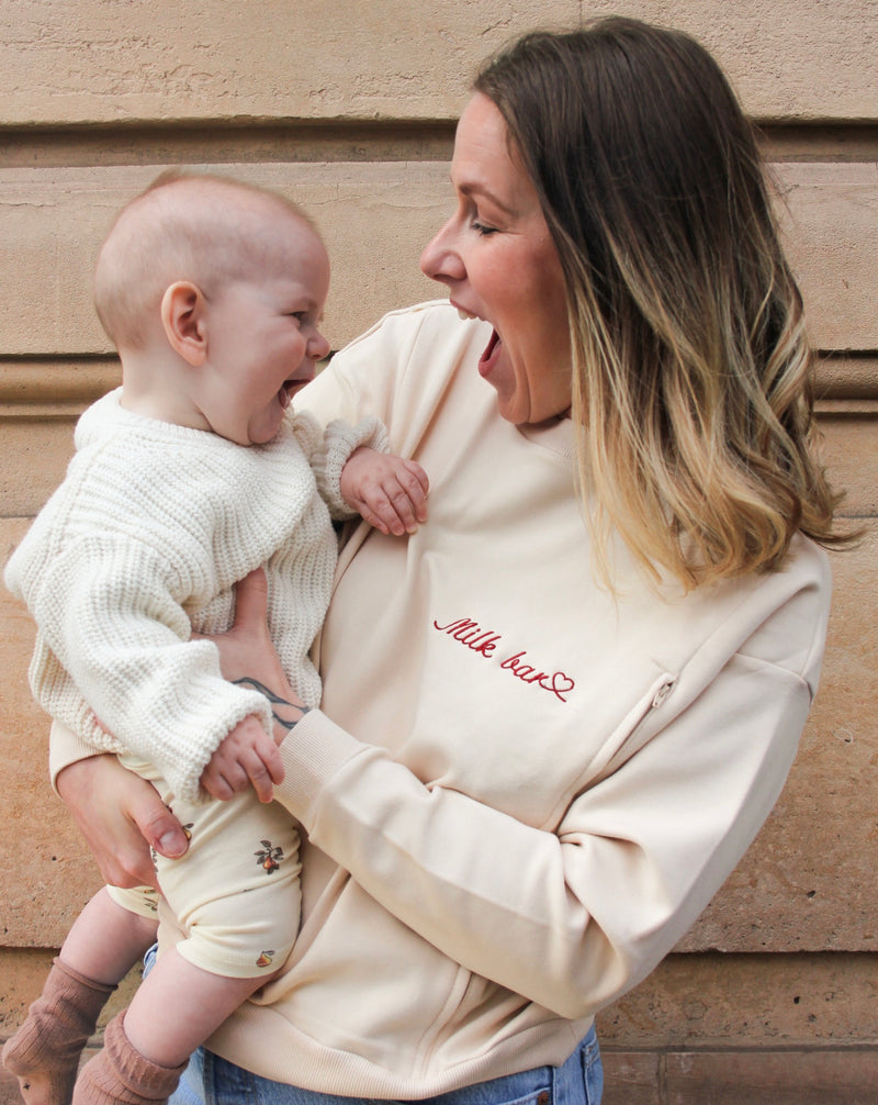 Pull pour allaitement confortable et pratique Crème d'Amour – LIMKY