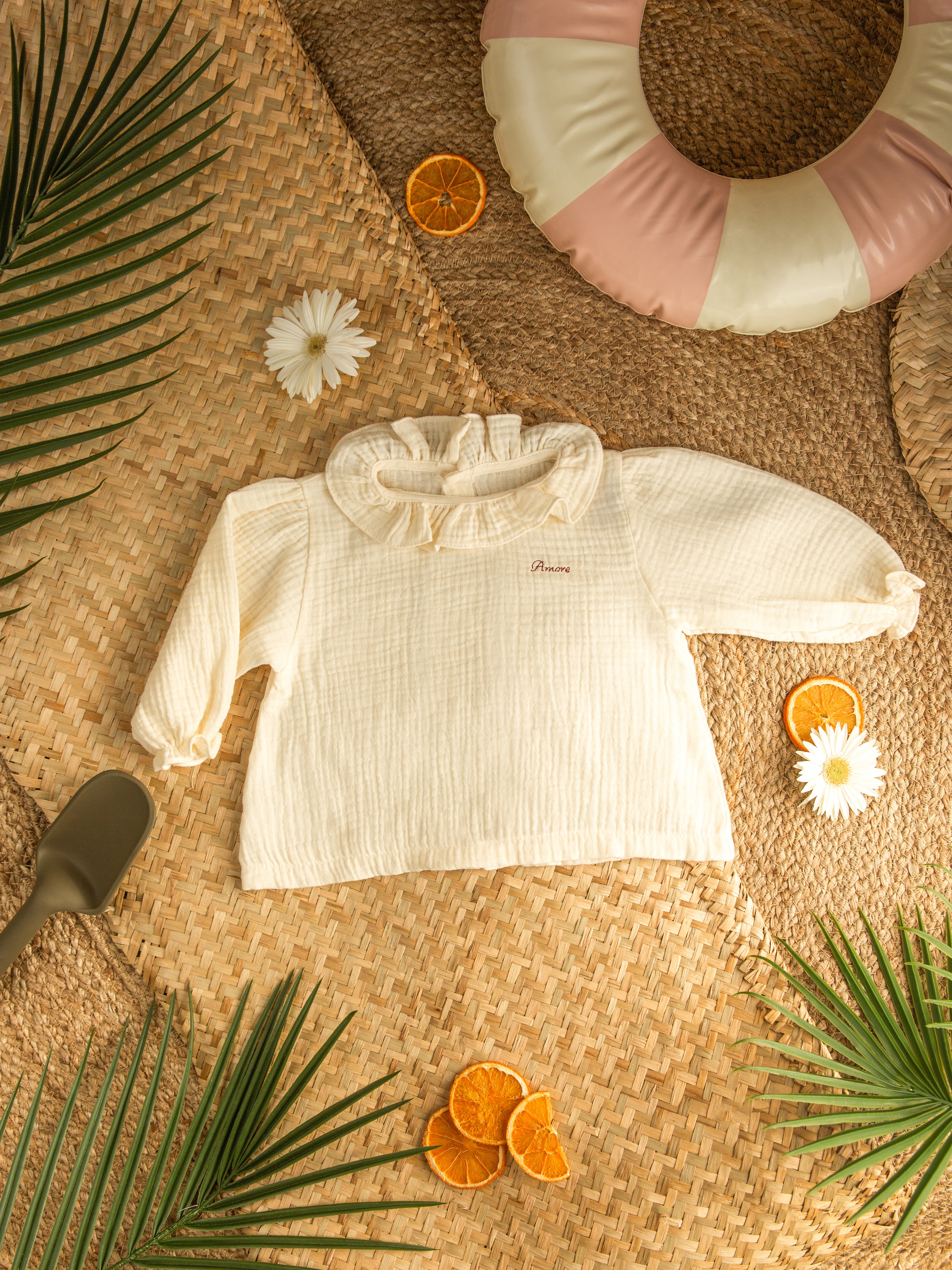Gauze blouse ecru